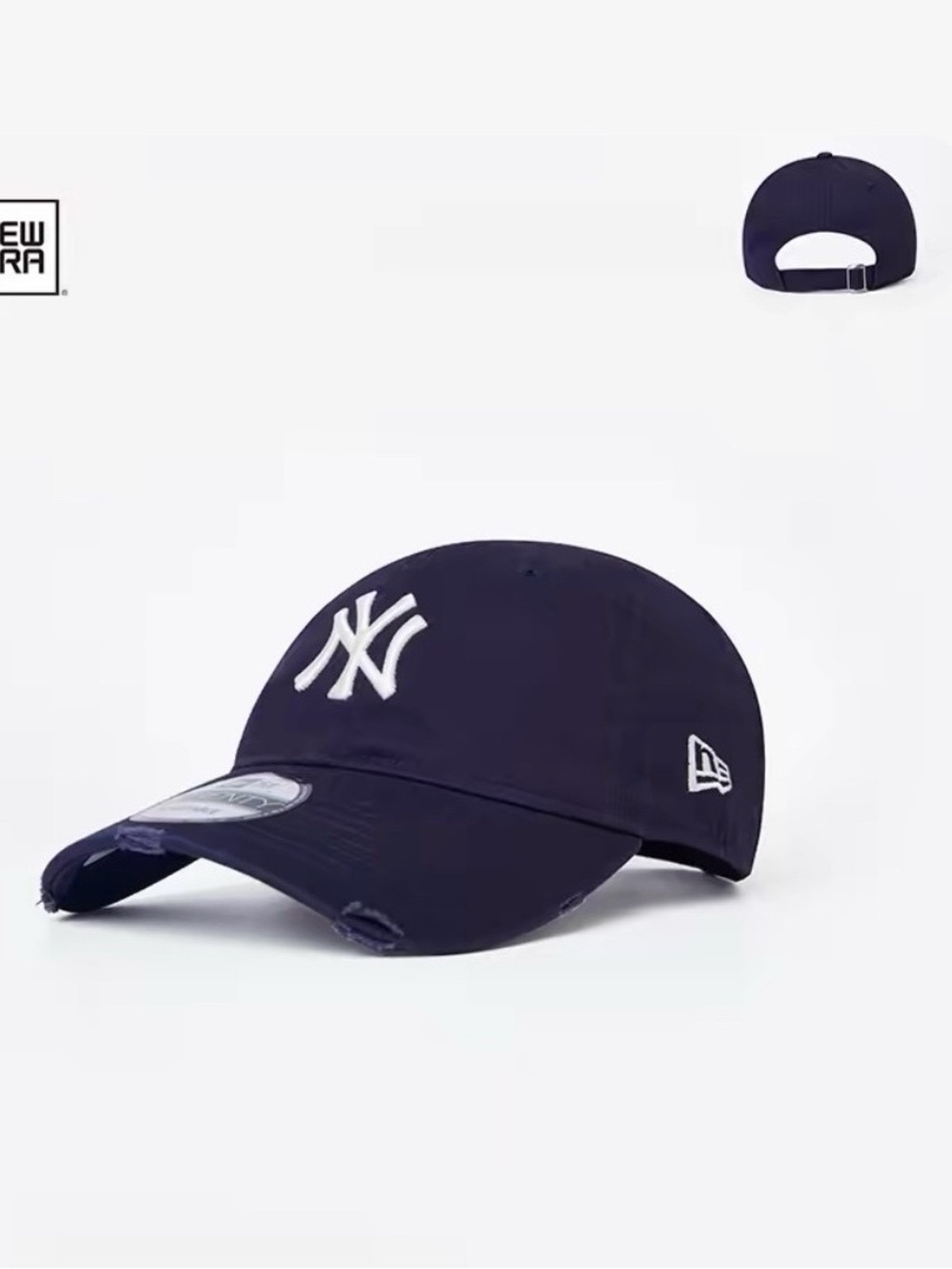 New Era Navy Blue New York Yankees Distressed Dad Cap